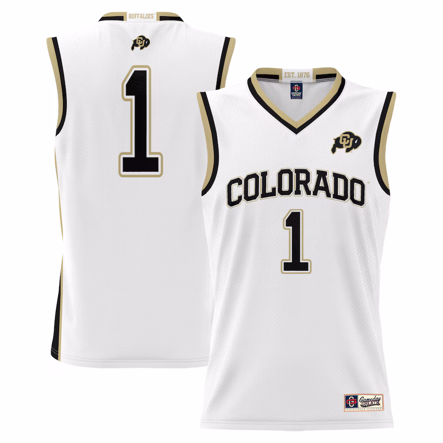 #1 Colorado Buffaloes GameDay Greats Youth Lightweight Replica Basketball Jersey - White - ujerseystore