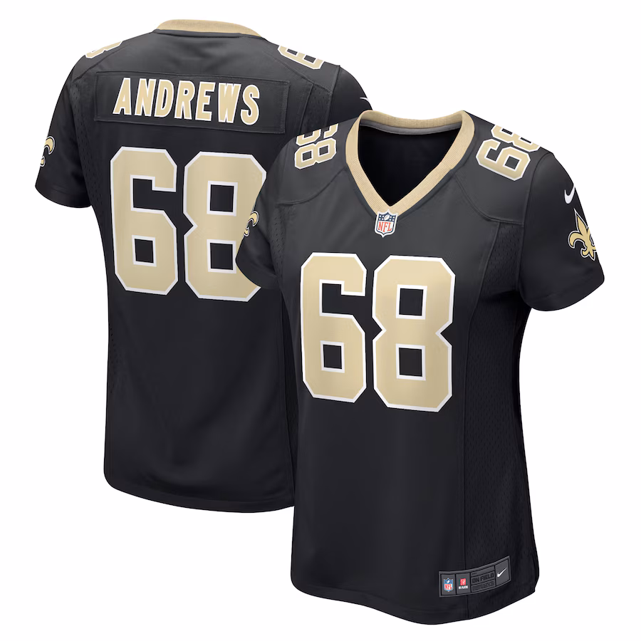 Women's New Orleans Saints Josh Andrews Nike Black Game Player Jersey - ujerseystore
