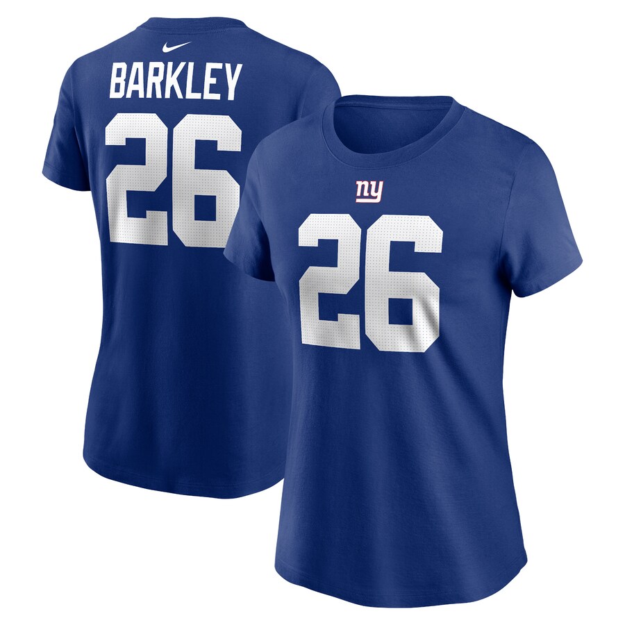 Women's New York Giants Saquon Barkley Nike Royal Player Name & Number T-Shirt - ujerseystore