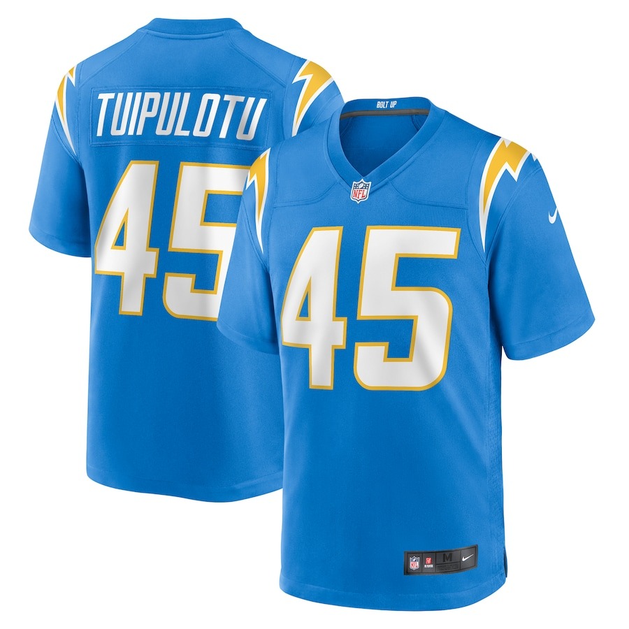 Men's Los Angeles Chargers Tuli Tuipulotu Nike Powder Blue Team Game Jersey - ujerseystore
