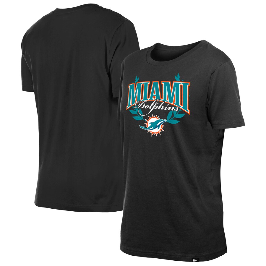Women's Miami Dolphins New Era Black 2025 NFL Draft T-Shirt - ujerseystore