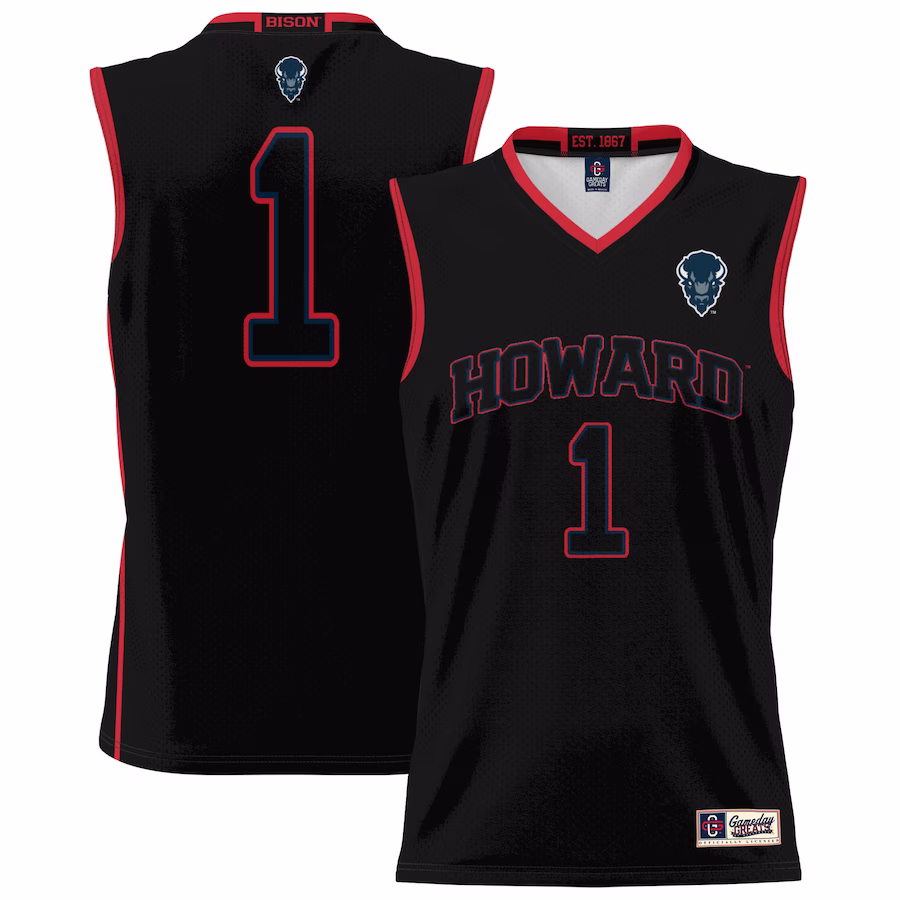 #1 Howard Bison GameDay Greats Unisex Lightweight Basketball Jersey - Black - ujerseystore