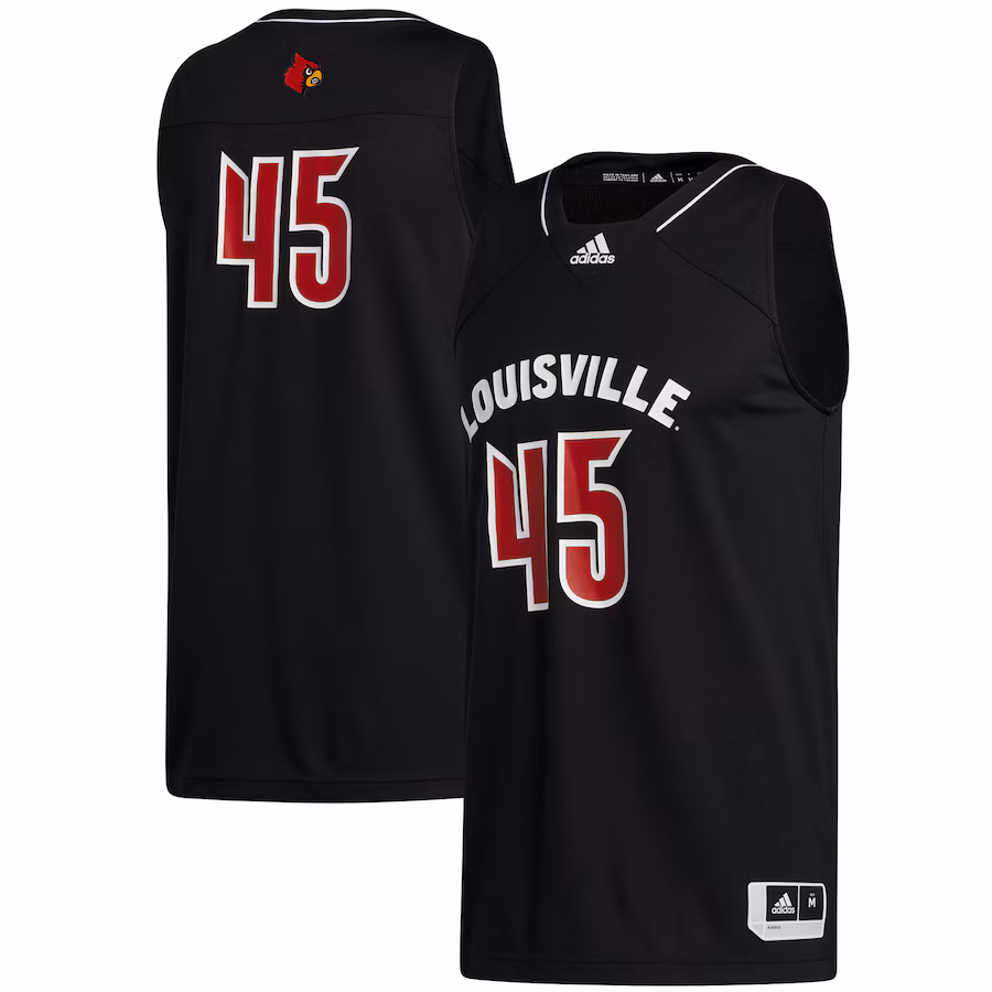 Men's adidas #45 Black Louisville Cardinals Swingman Jersey - ujerseystore