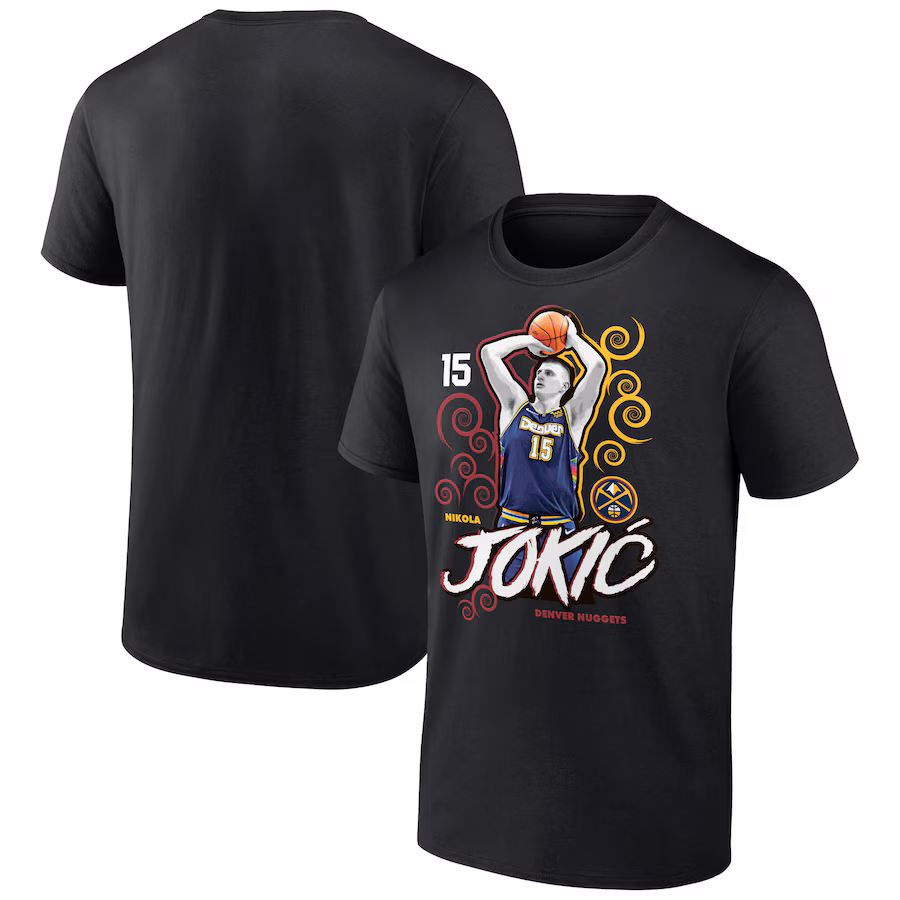 Men's Denver Nuggets Nikola Jokic Black Competitor T-Shirt - ujerseystore