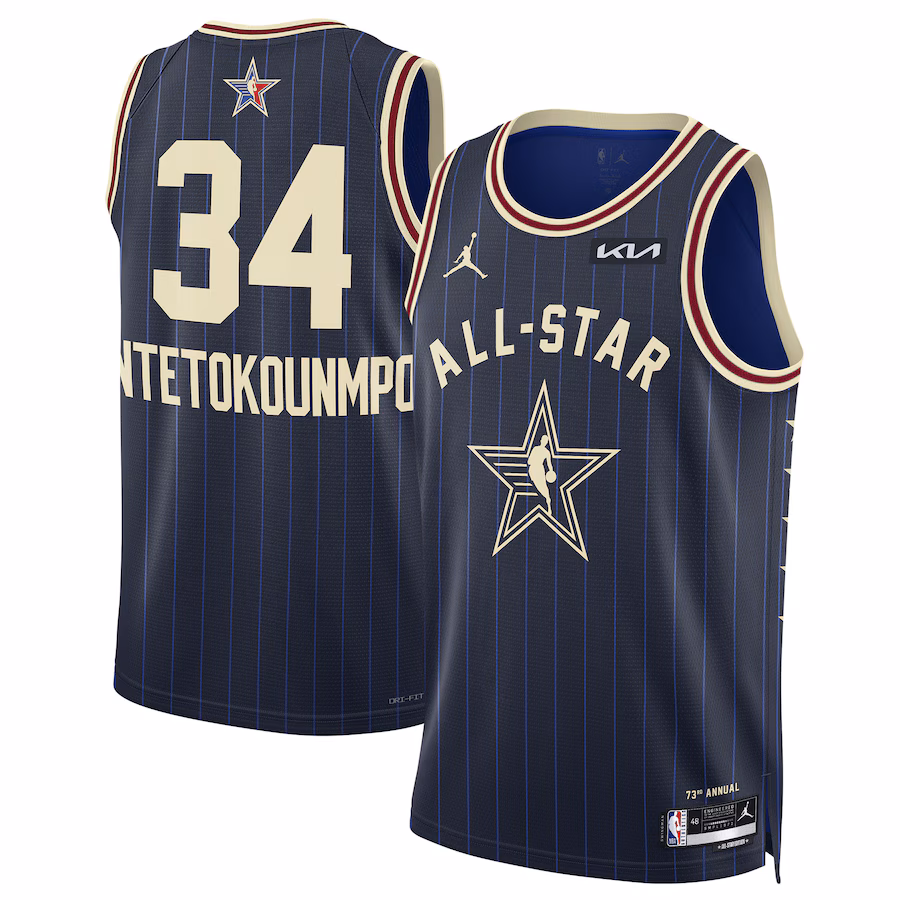 Unisex Giannis Antetokounmpo Jordan Brand Navy 2024 NBA All-Star Game Swingman Jersey - ujerseystore