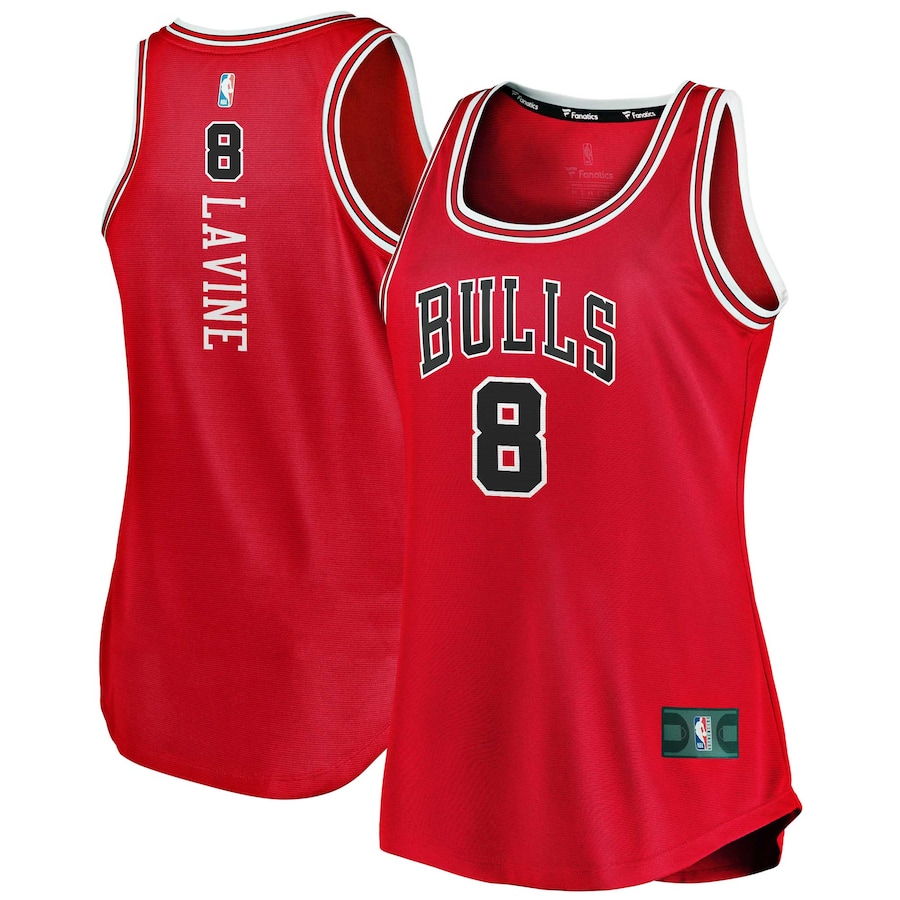 Women's Chicago Bulls Zach LaVine Fanatics Red Fast Break Tank Jersey - Icon Edition - ujerseystore