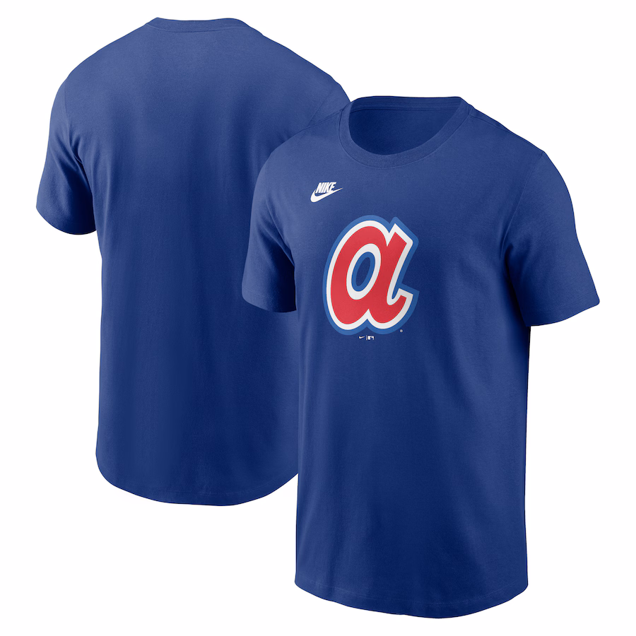 Men's Atlanta Braves Nike Royal Cooperstown Collection Team Logo T-Shirt - ujerseystore