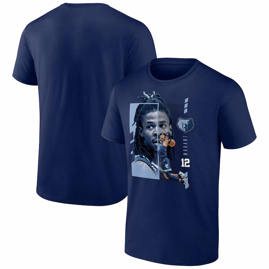 Men's Memphis Grizzlies Ja Morant Navy Jump Pass T-Shirt - ujerseystore