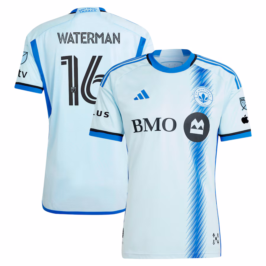 Men's CF Montreal Joel Waterman adidas Light Blue 2024 La Main Authentic Player Jersey - ujerseystore