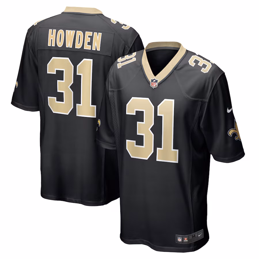 Men's New Orleans Saints Jordan Howden Nike  Black Team Game Jersey - ujerseystore