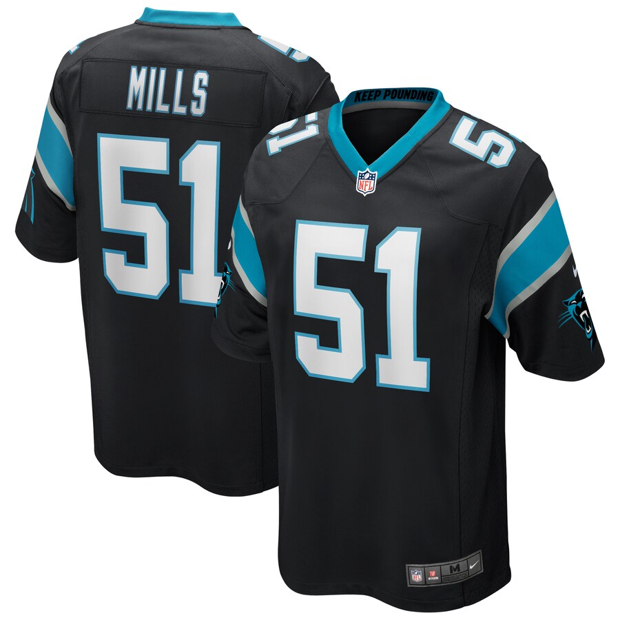 Men's Carolina Panthers Sam Mills Nike Black Game Retired Player Jersey - ujerseystore