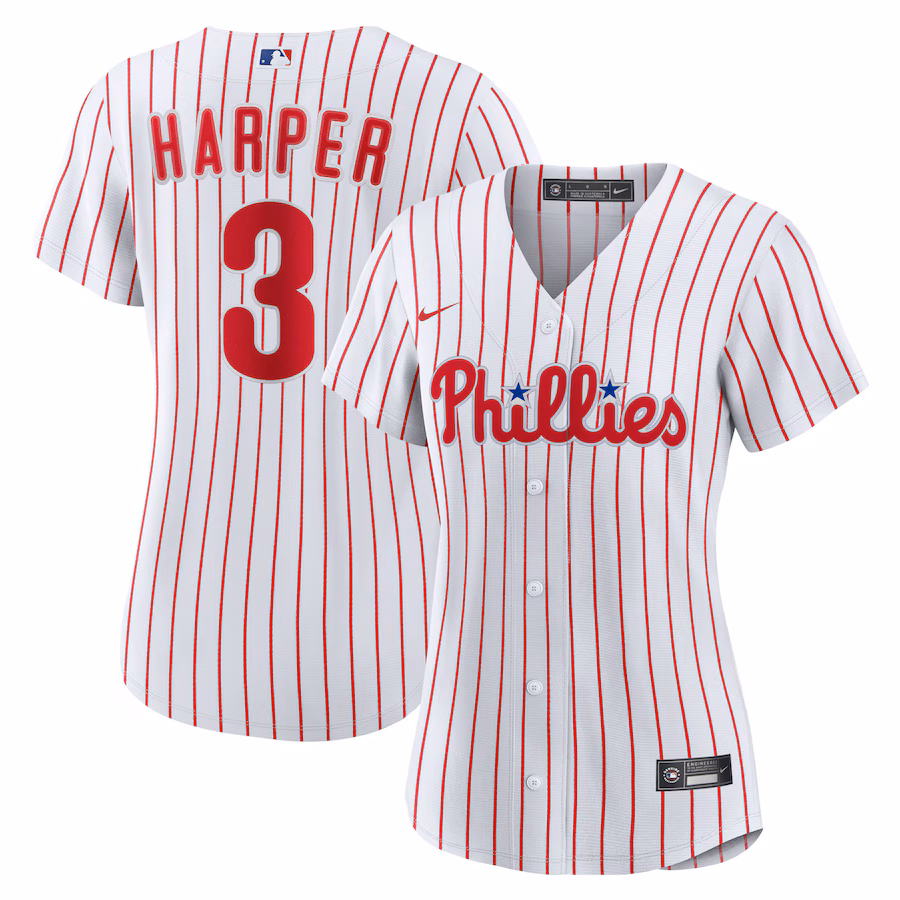 Women's Philadelphia Phillies Bryce Harper Nike White Home Replica Player Jersey - ujerseystore