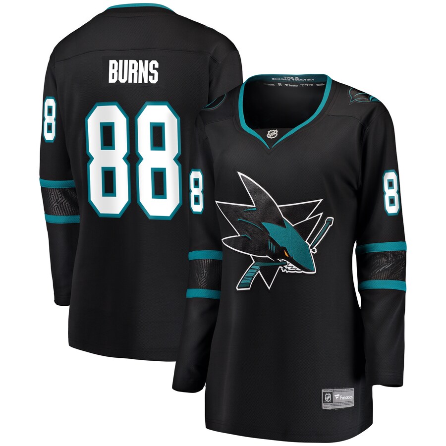 Women's San Jose Sharks Brent Burns Fanatics Branded Black Alternate Breakaway Player Jersey - ujerseystore
