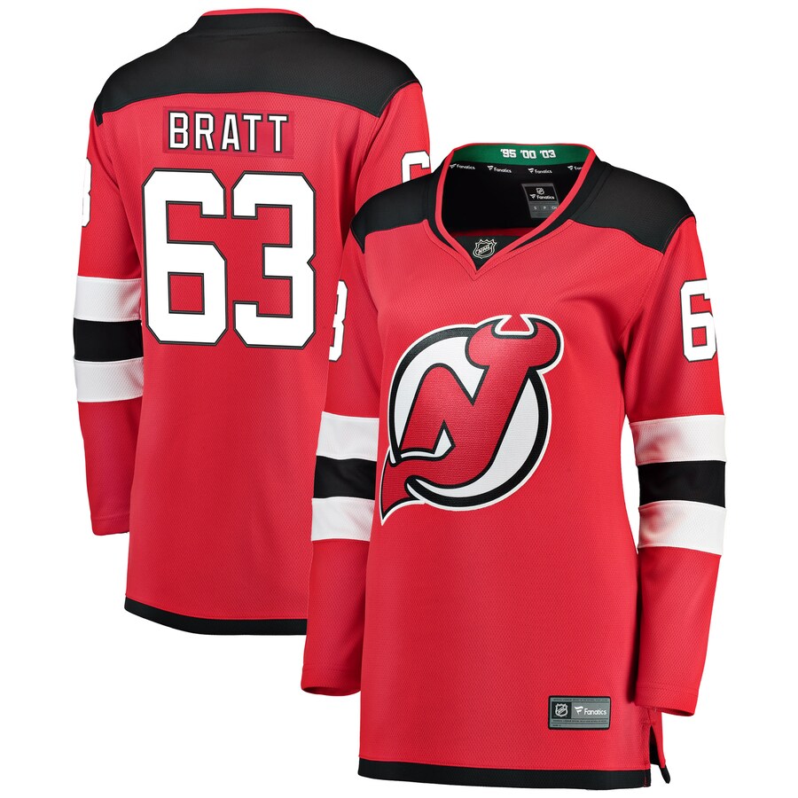 Women's New Jersey Devils Jesper Bratt Fanatics Branded Red Breakaway Player Jersey - ujerseystore