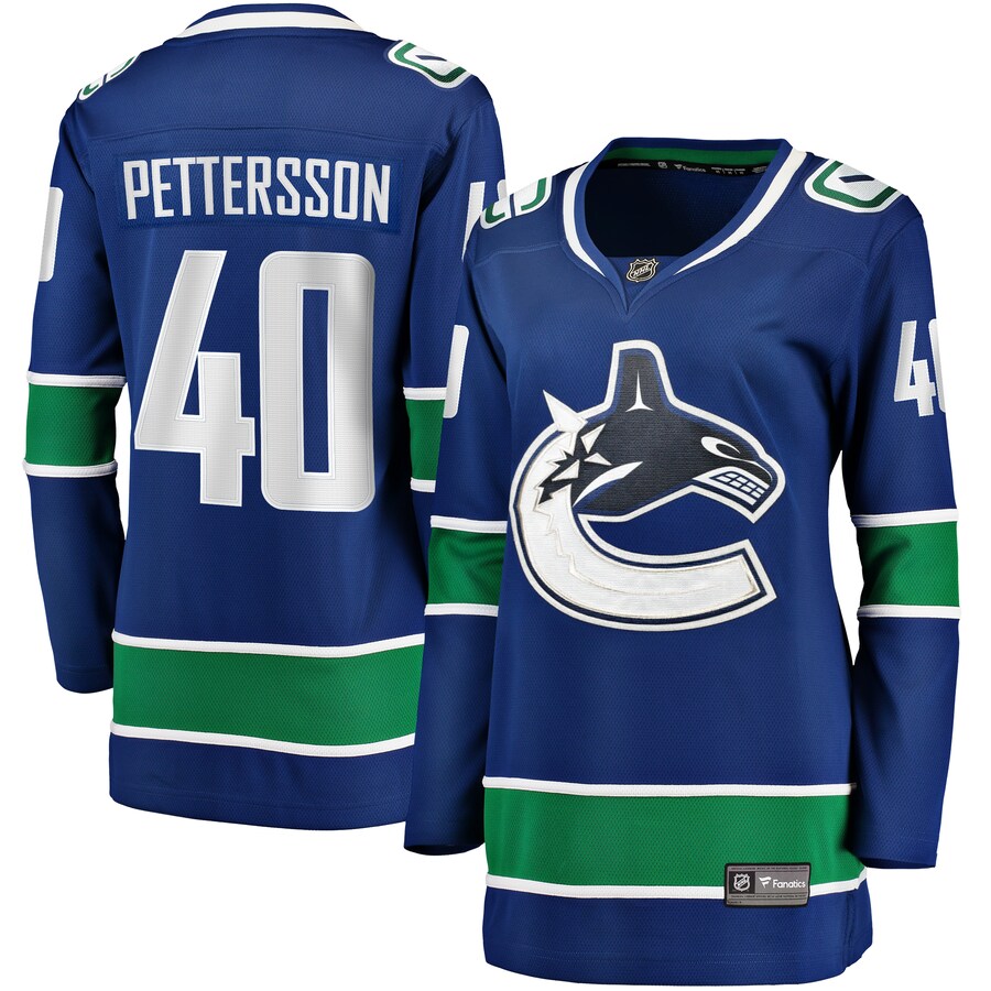 Women's Vancouver Canucks Elias Pettersson Fanatics Branded Blue 2019/20 Home Premier Breakaway Player Jersey - ujerseystore