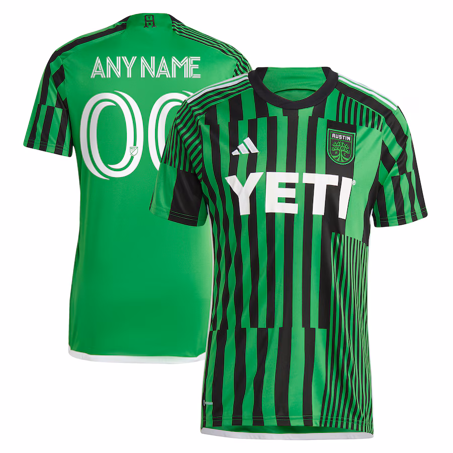 Men's Austin FC adidas Green 2023 Las Voces Kit Replica Custom Jersey - ujerseystore