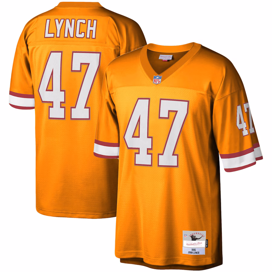 Youth Tampa Bay Buccaneers John Lynch Mitchell & Ness Orange 1995 Retired Player Legacy Jersey - ujerseystore