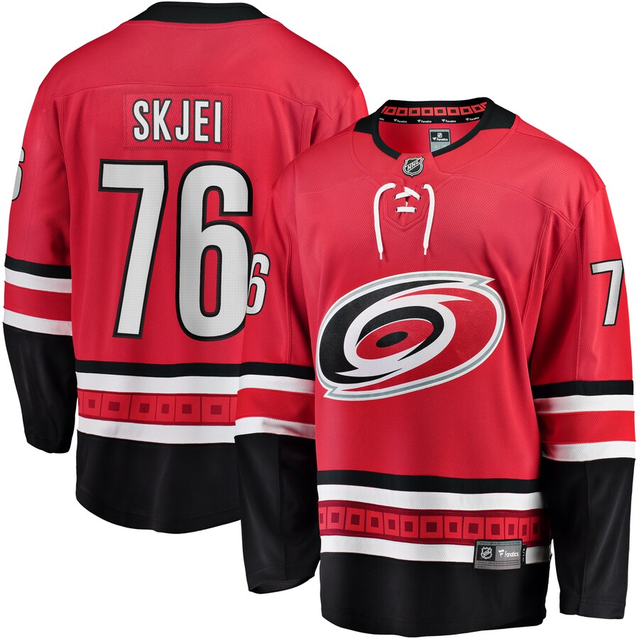Men's Carolina Hurricanes Brady Skjei Fanatics Branded Red Alternate Breakaway Player Jersey - ujerseystore