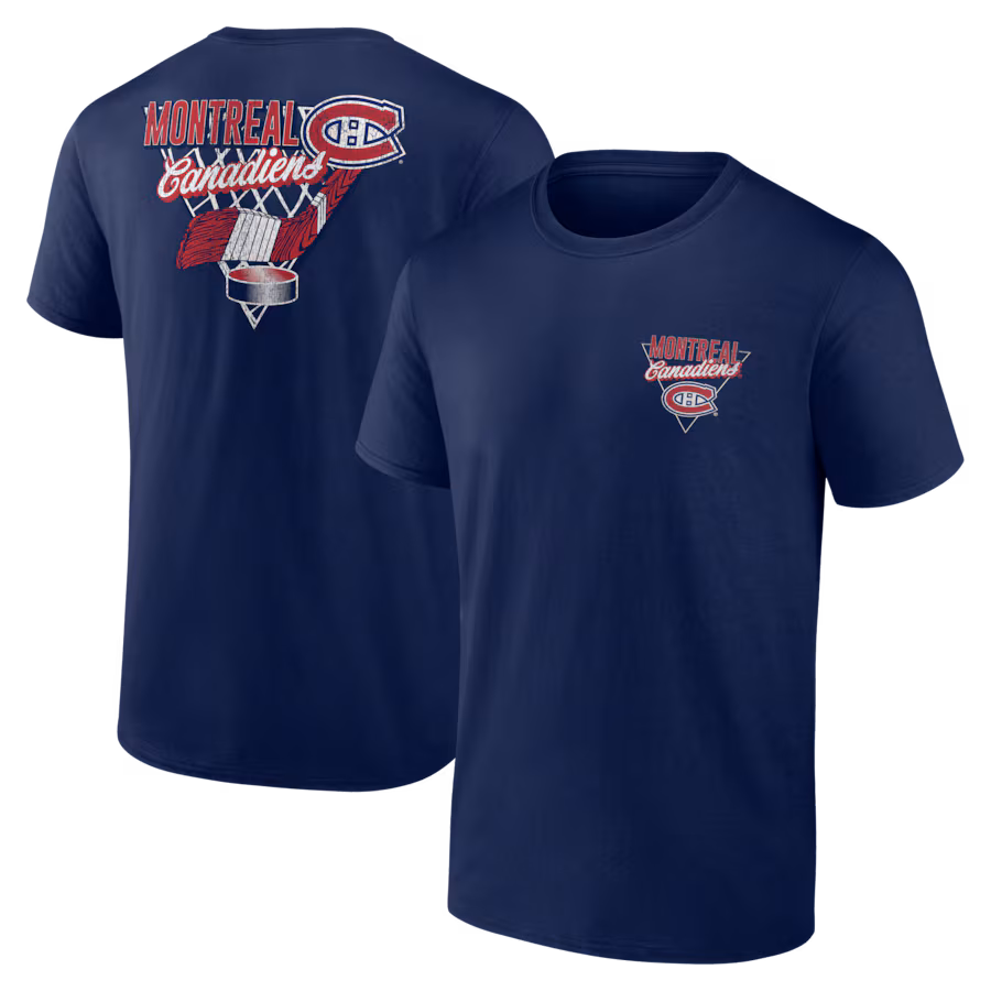Men's Montreal Canadiens Navy Net Slap T-Shirt - ujerseystore