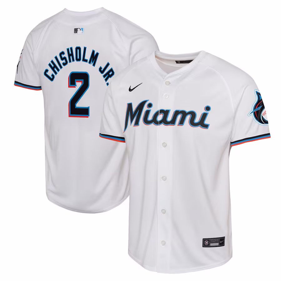 Youth Miami Marlins Jazz Chisholm Nike White Home Limited Player Jersey - ujerseystore