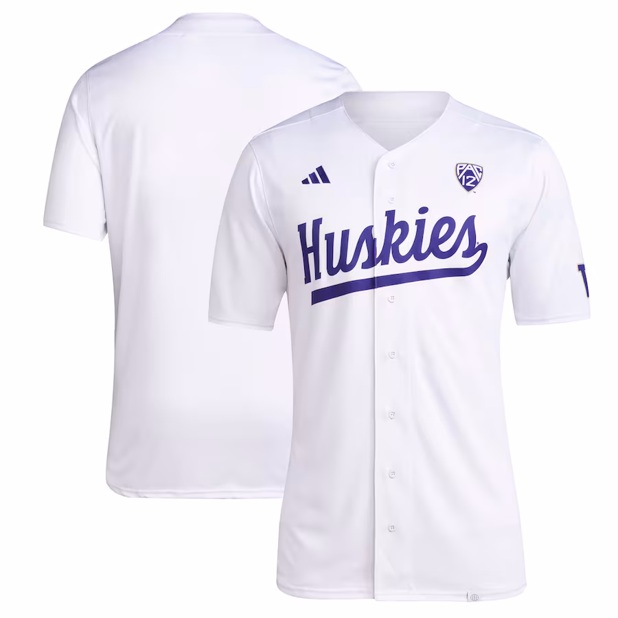 Men's adidas White Washington Huskies Team Baseball Jersey - ujerseystore