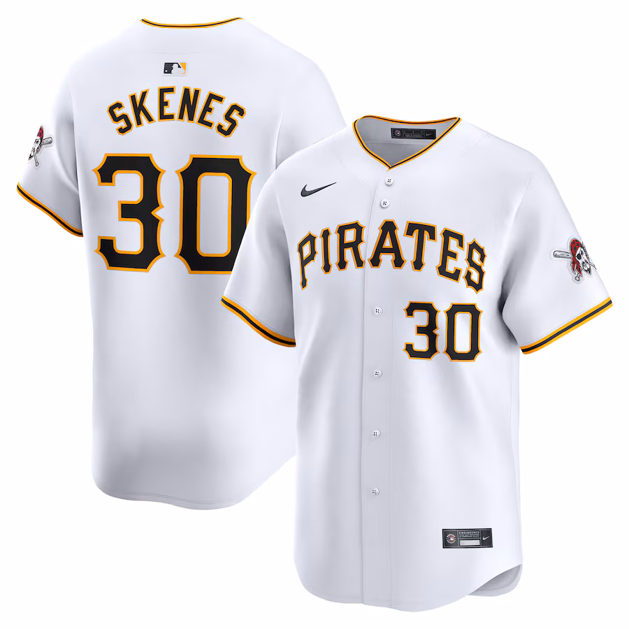 Youth Pittsburgh Pirates Paul Skenes Nike White Home Limited Player Jersey - ujerseystore