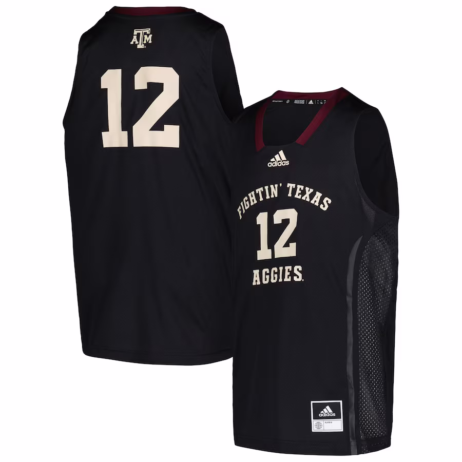 #12 Texas A&M Aggies adidas Youth Swingman Jersey - Black - ujerseystore