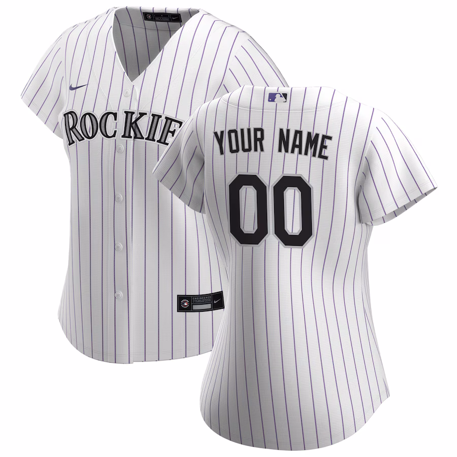Women's Colorado Rockies Nike White Home Replica Custom Jersey - ujerseystore