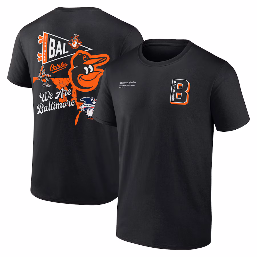 Men's Baltimore Orioles Black Split Zone T-Shirt - ujerseystore