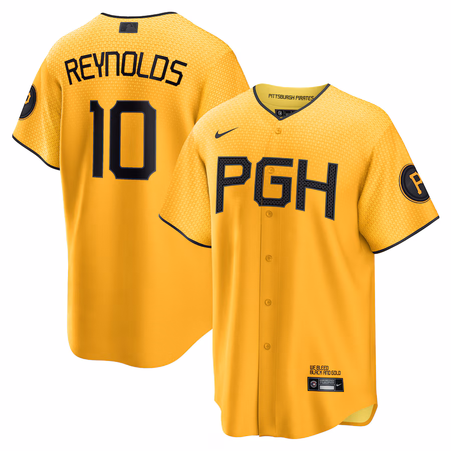 Men's Pittsburgh Pirates Bryan Reynolds Nike Gold City Connect Replica Player Jersey - ujerseystore