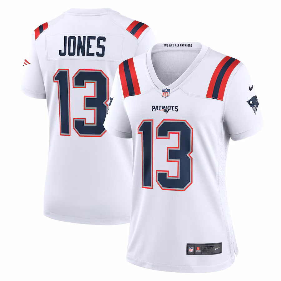 Women's New England Patriots Jack Jones Nike White Game Player Jersey - ujerseystore