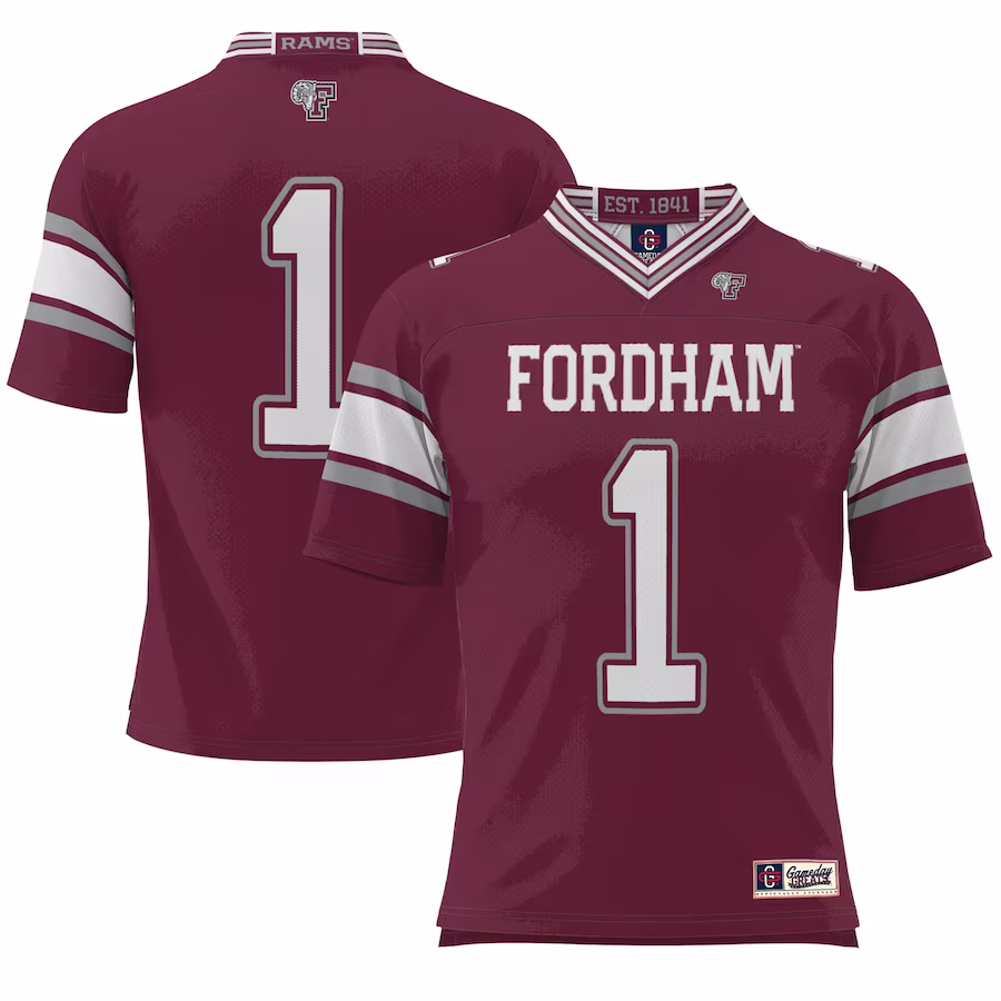 #1 Fordham Rams GameDay Greats Endzone Football Jersey - Maroon - ujerseystore