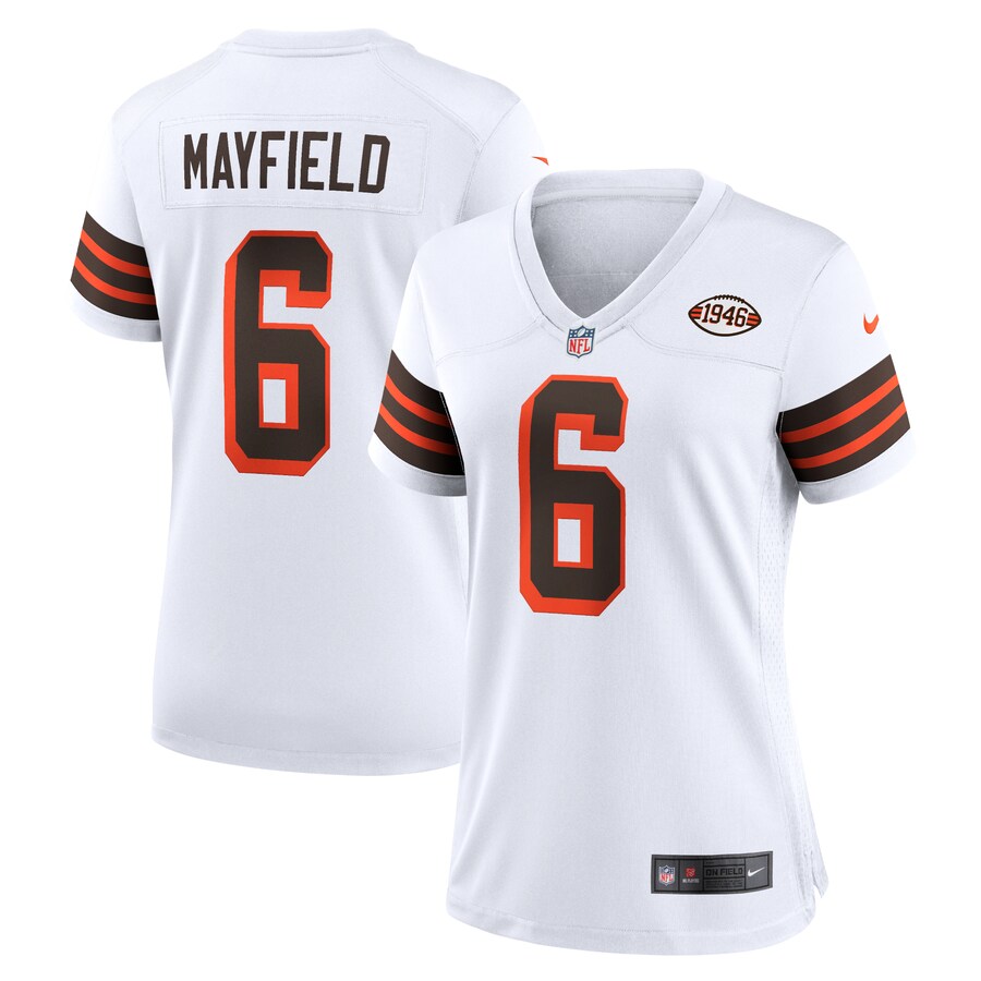 Women's Cleveland Browns Baker Mayfield Nike White 1946 Collection Alternate Game Jersey - ujerseystore