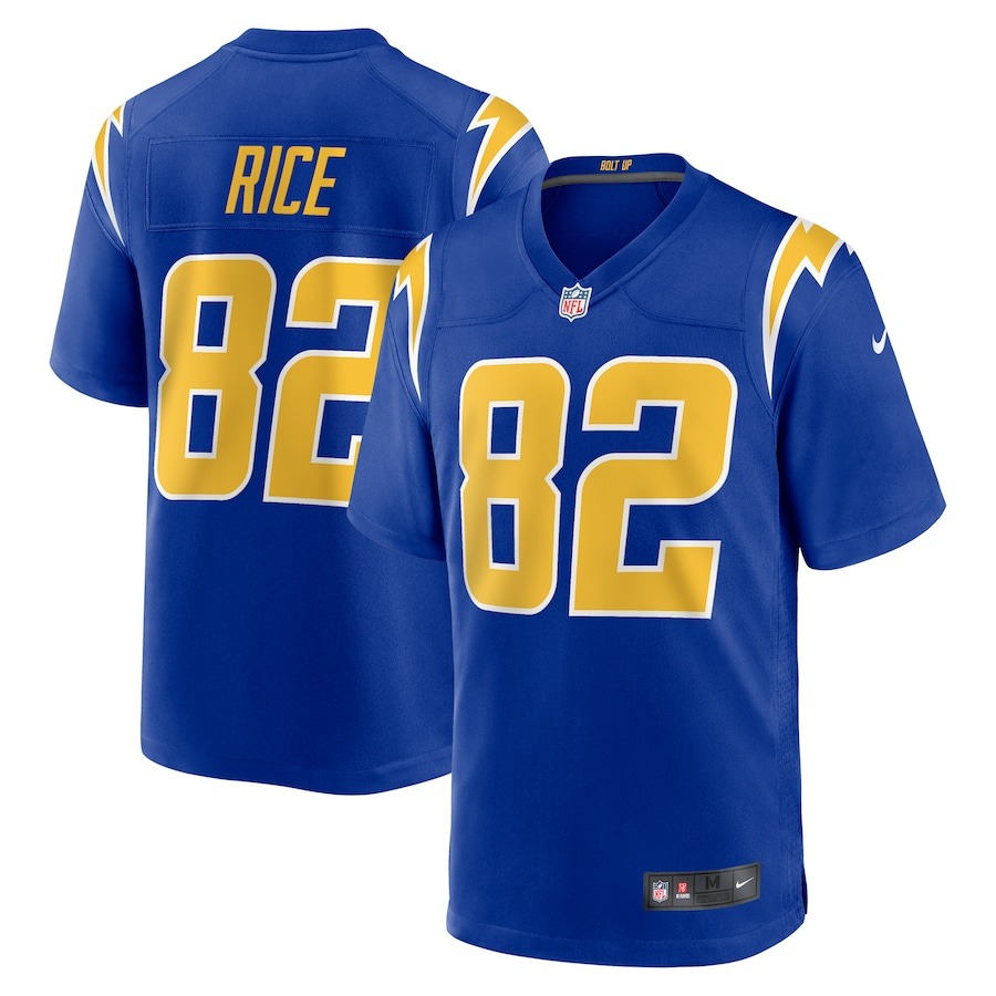 Men's Los Angeles Chargers Brenden Rice Nike Royal 2024 NFL Draft 2nd Alternate Game Player Jersey - ujerseystore
