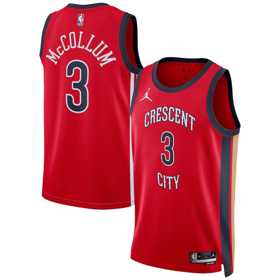 Unisex New Orleans Pelicans CJ McCollum Jordan Brand Red Swingman Jersey - Statement Edition - ujerseystore