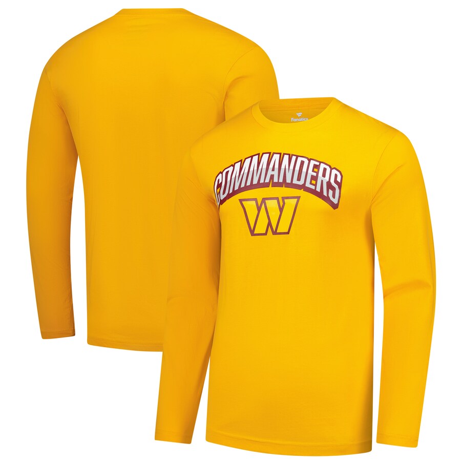 Men's Washington Commanders  Fanatics Gold Long Sleeve T-Shirt - ujerseystore