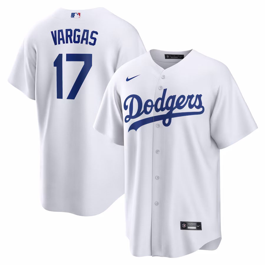 Men's Los Angeles Dodgers Miguel Vargas Nike White Replica Player Jersey - ujerseystore