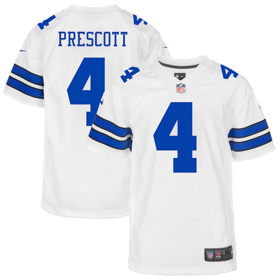 Youth Dallas Cowboys Dak Prescott Nike White Game Jersey - ujerseystore