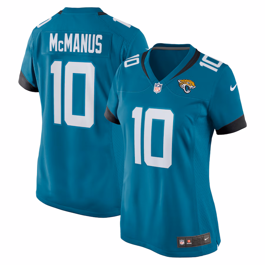 Women's Jacksonville Jaguars Brandon McManus Nike  Teal Team Game Jersey - ujerseystore