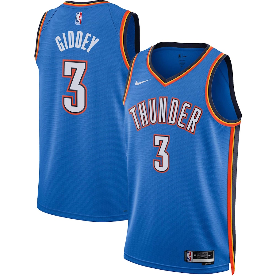 Unisex Oklahoma City Thunder Josh Giddey Nike Blue Swingman Jersey - Icon Edition - ujerseystore