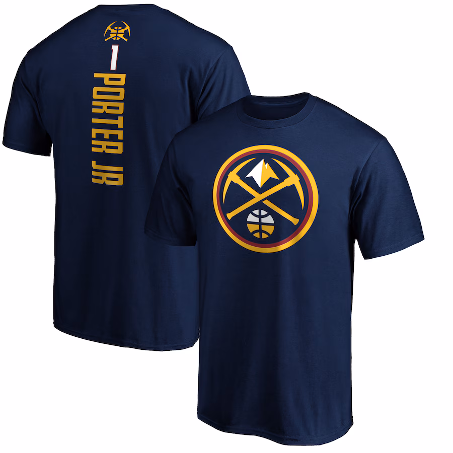 Men's Denver Nuggets Michael Porter Jr. Navy Playmaker Name & Number T-Shirt - ujerseystore