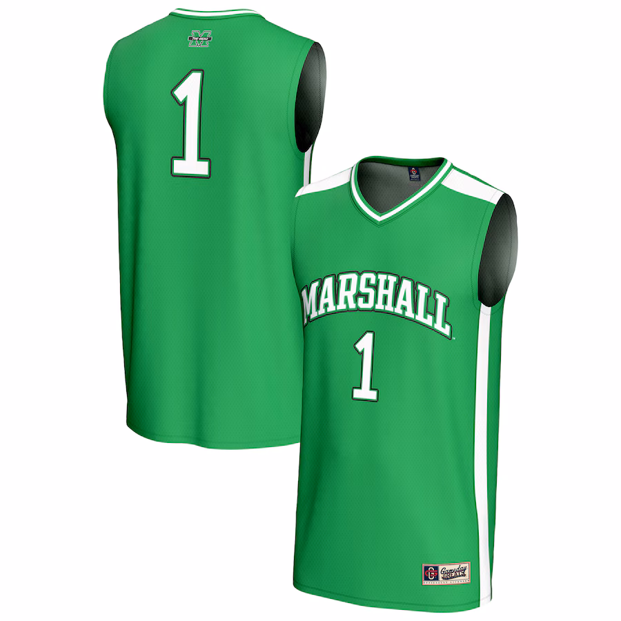 Youth GameDay Greats #1 Kelly Green Marshall Thundering Herd Lightweight Collegiate Basketball Fashion Jersey - ujerseystore