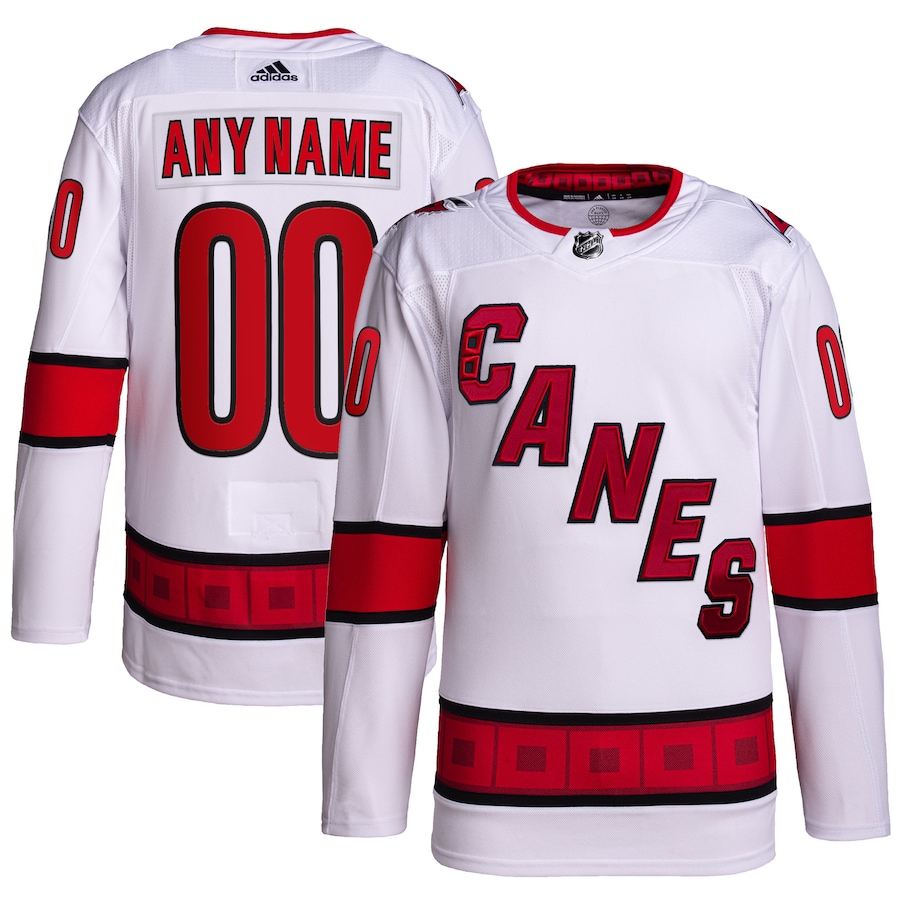 Men's Carolina Hurricanes adidas White Away Primegreen Authentic Custom Jersey - ujerseystore
