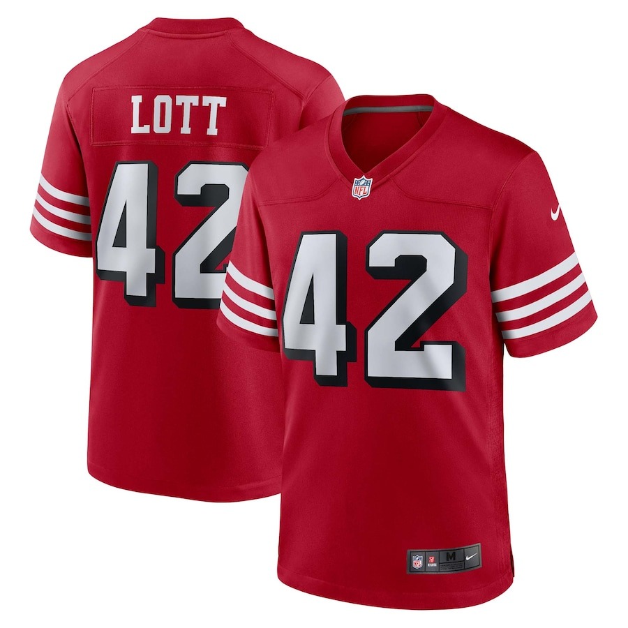Men's San Francisco 49ers Ronnie Lott Nike Scarlet Retired Alternate Game Jersey - ujerseystore