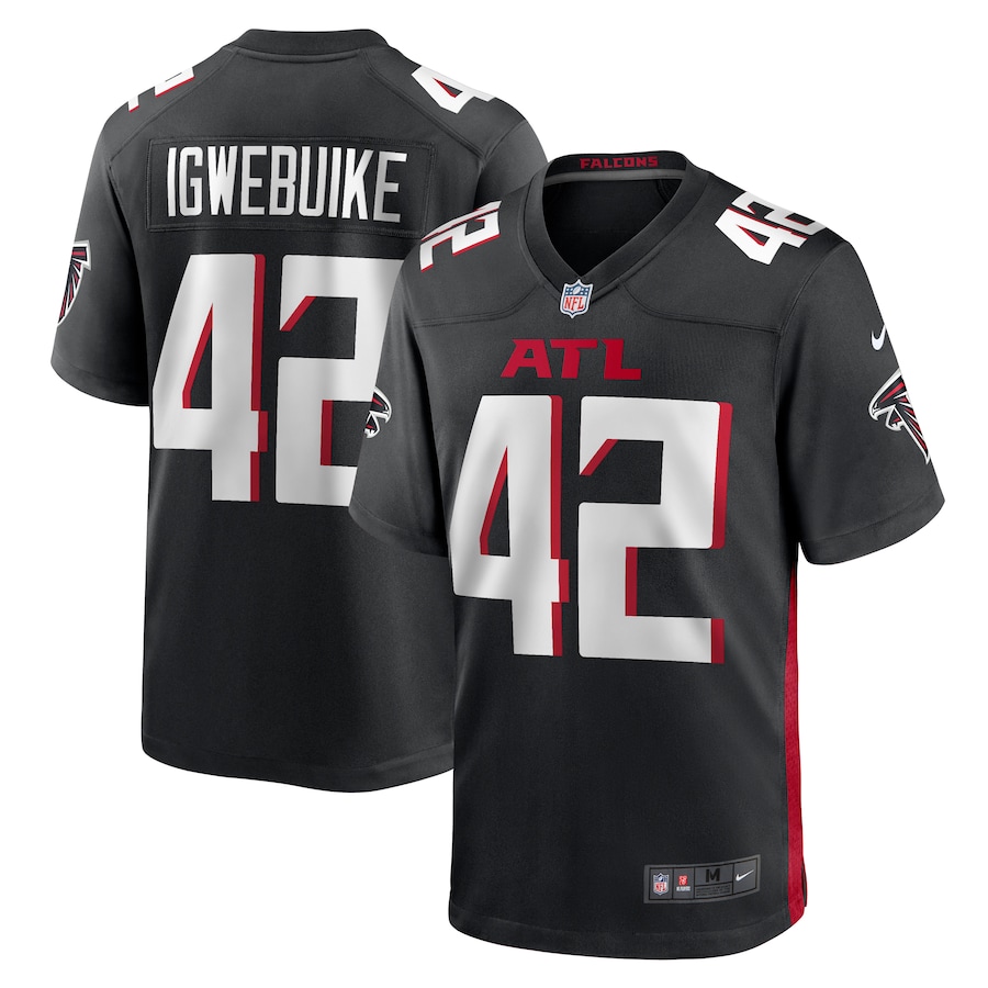 Men's Atlanta Falcons Godwin Igwebuike Nike  Black  Game Jersey - ujerseystore