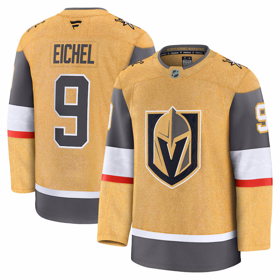 Men's Vegas Golden Knights Jack Eichel Fanatics Gold Home Premium Jersey - ujerseystore