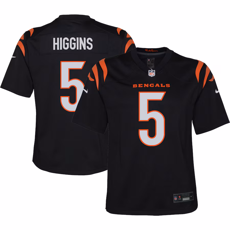 Youth Cincinnati Bengals Tee Higgins Nike Black Game Jersey - ujerseystore