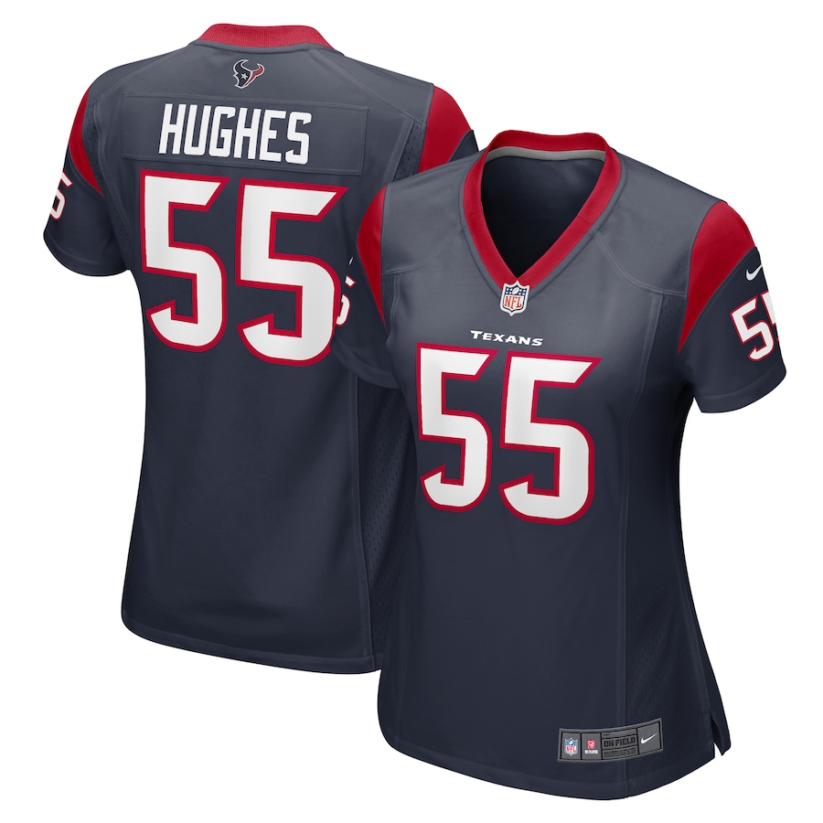 Women's Houston Texans Jerry Hughes Nike Navy Game Player Jersey - ujerseystore