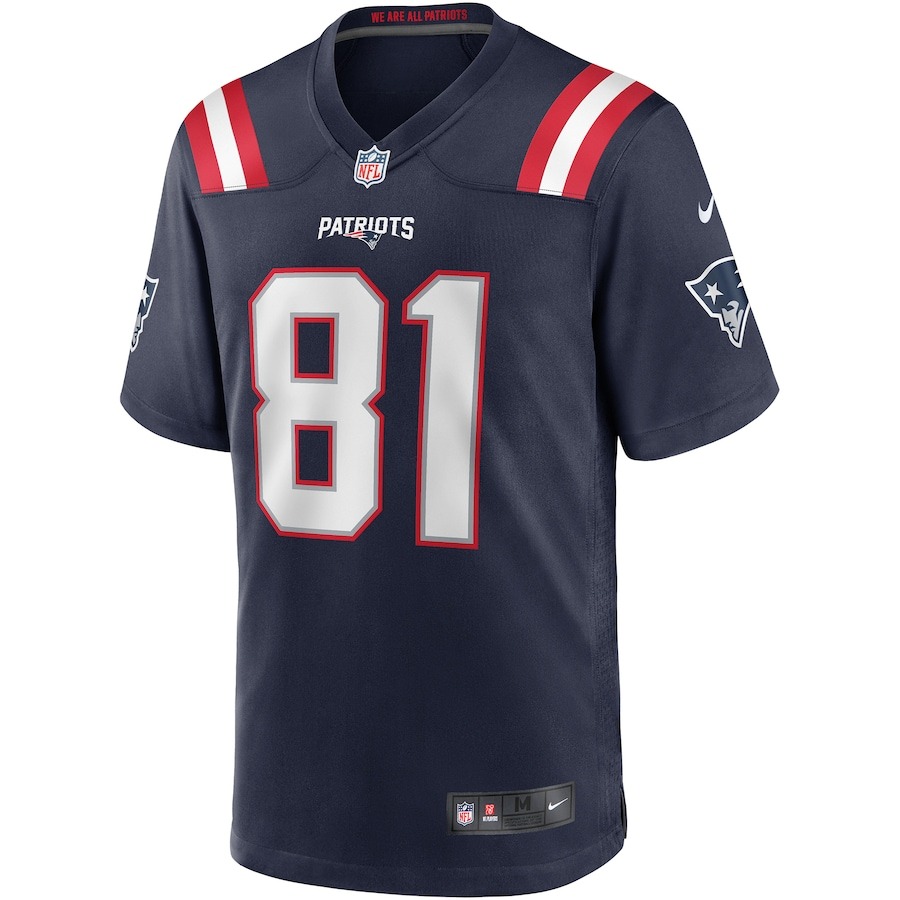 Men's New England Patriots Randy Moss Nike Navy Game Retired Player Jersey - ujerseystore