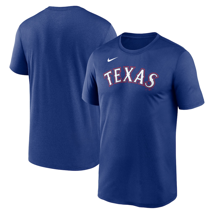Men's Texas Rangers Nike Royal Legend Fuse Wordmark T-Shirt - ujerseystore